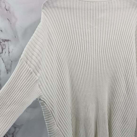 Chicos Sweater Womens 4 XXL White Ribbed Turtleneck Dropped Shoulder - Picture 8 of 11